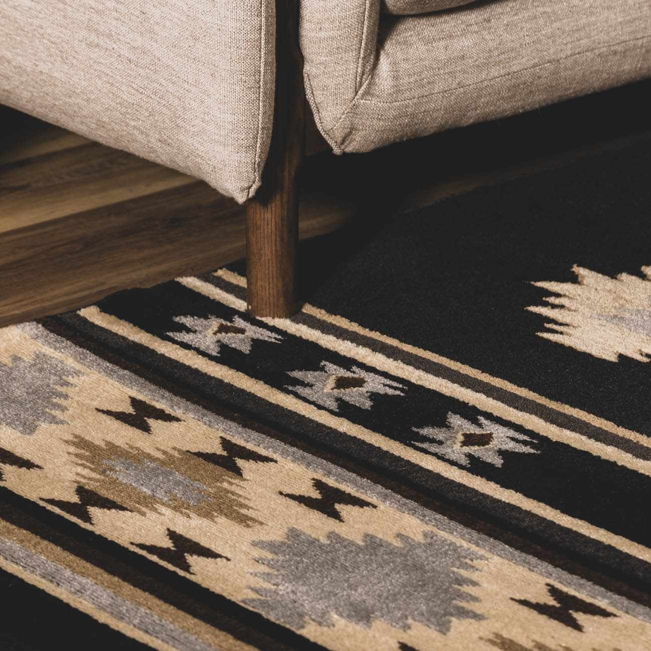Buckhaven Black Southwestern Area Rug-3