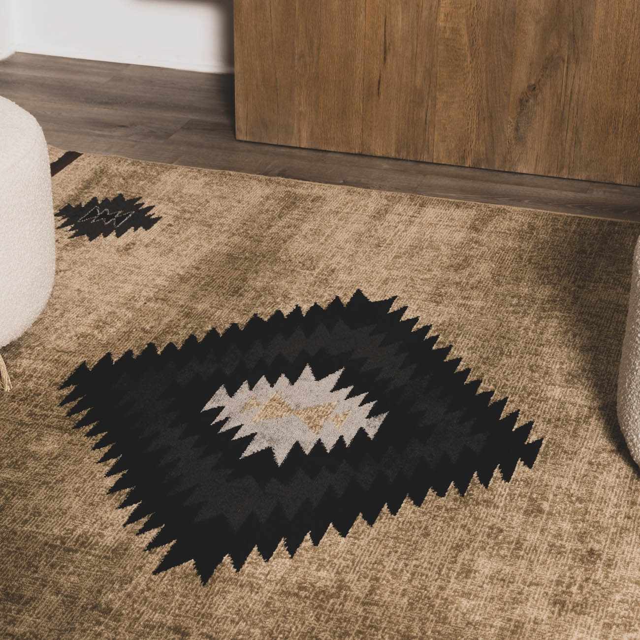 Buckhaven Brown Aztec Carpet-3
