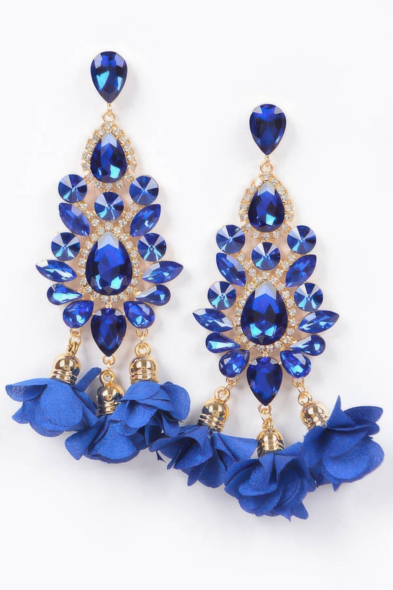 PARK AVENUE Multi Rhinestone Flower Drop Earrings: BYMANYC ® New York-2