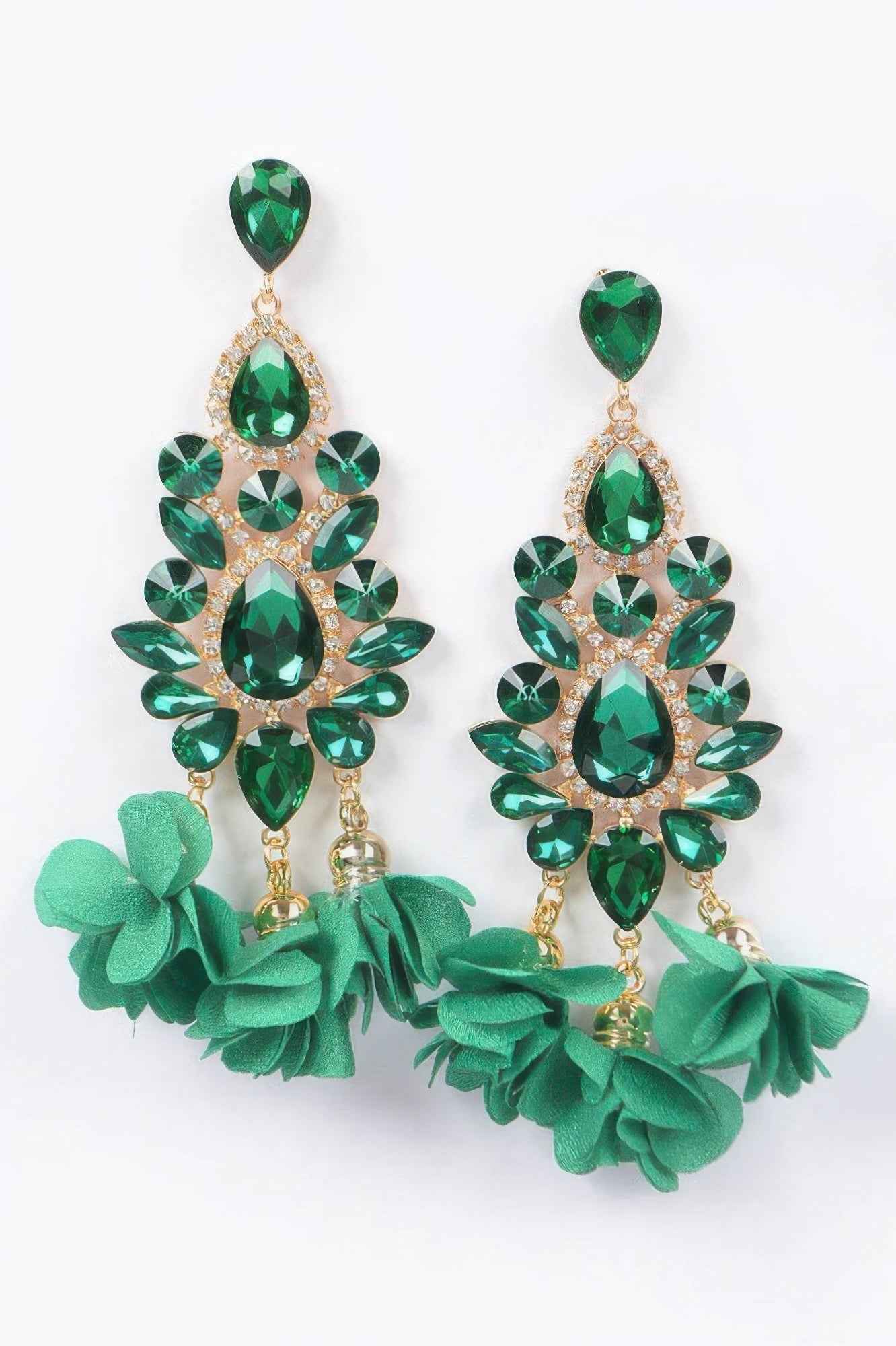 PARK AVENUE Multi Rhinestone Flower Drop Earrings: BYMANYC ® New York-3