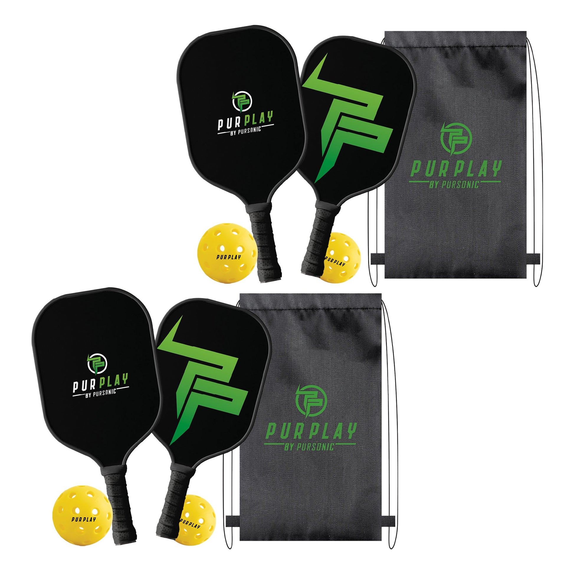 Pursonic The Ultimate Pickleball High Performance Set –4 Paddles, 4 Balls & 2 Carry Bag-0