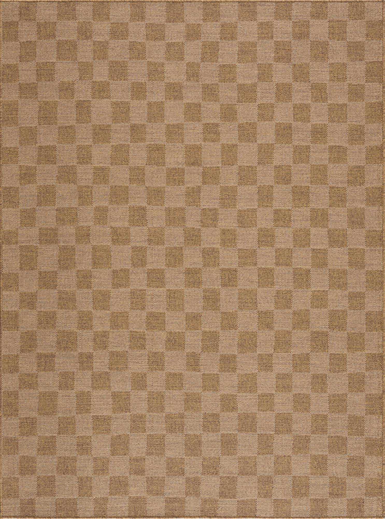 Kuval Checkered Brown Rug-0