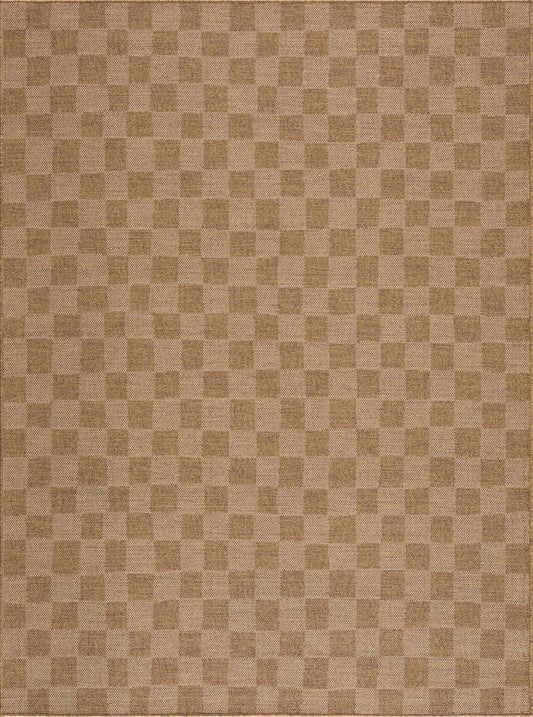 Kuval Checkered Brown Rug-0