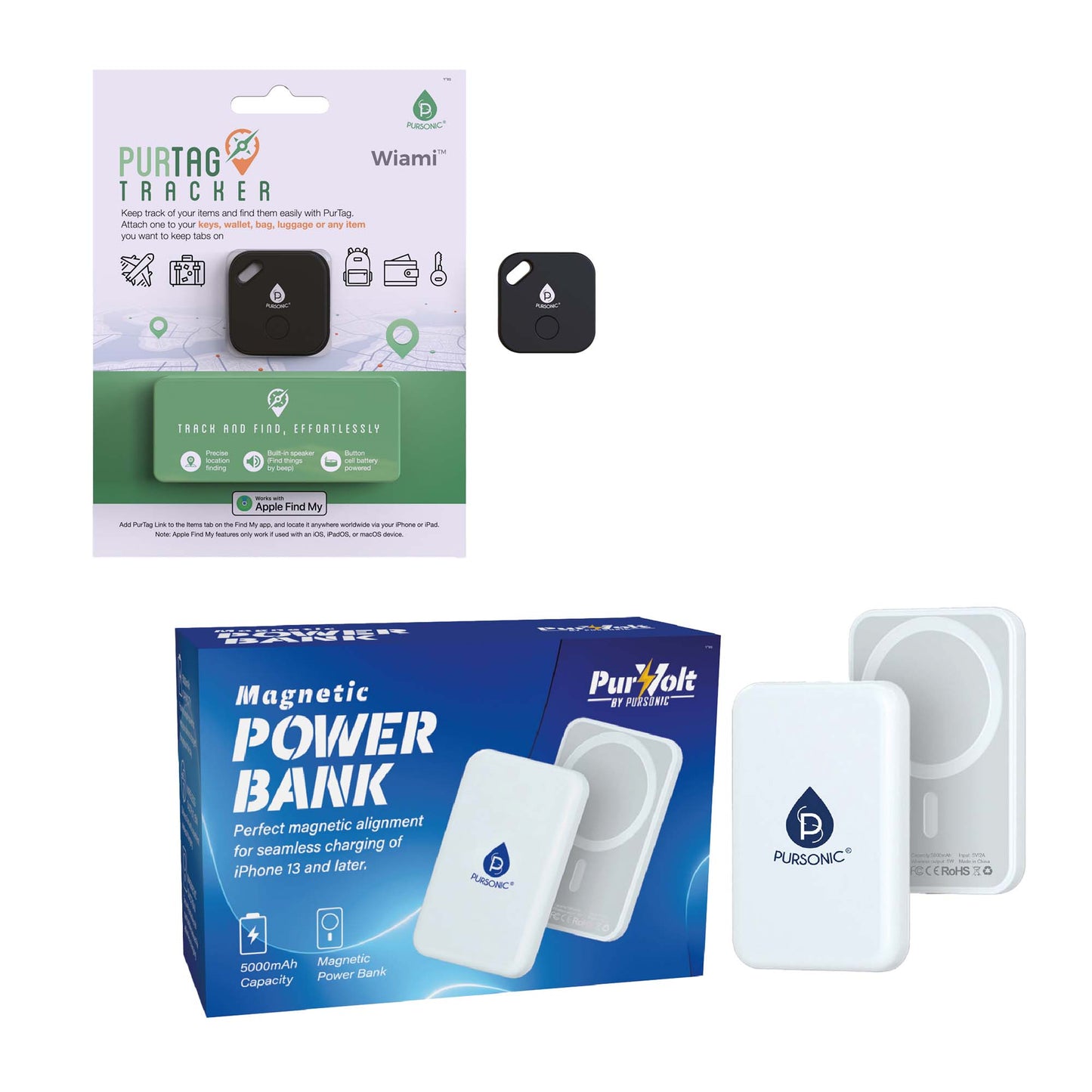 🧳 Pursonic Stay Charged & Never Lose Track Travel Bundle🌍-0