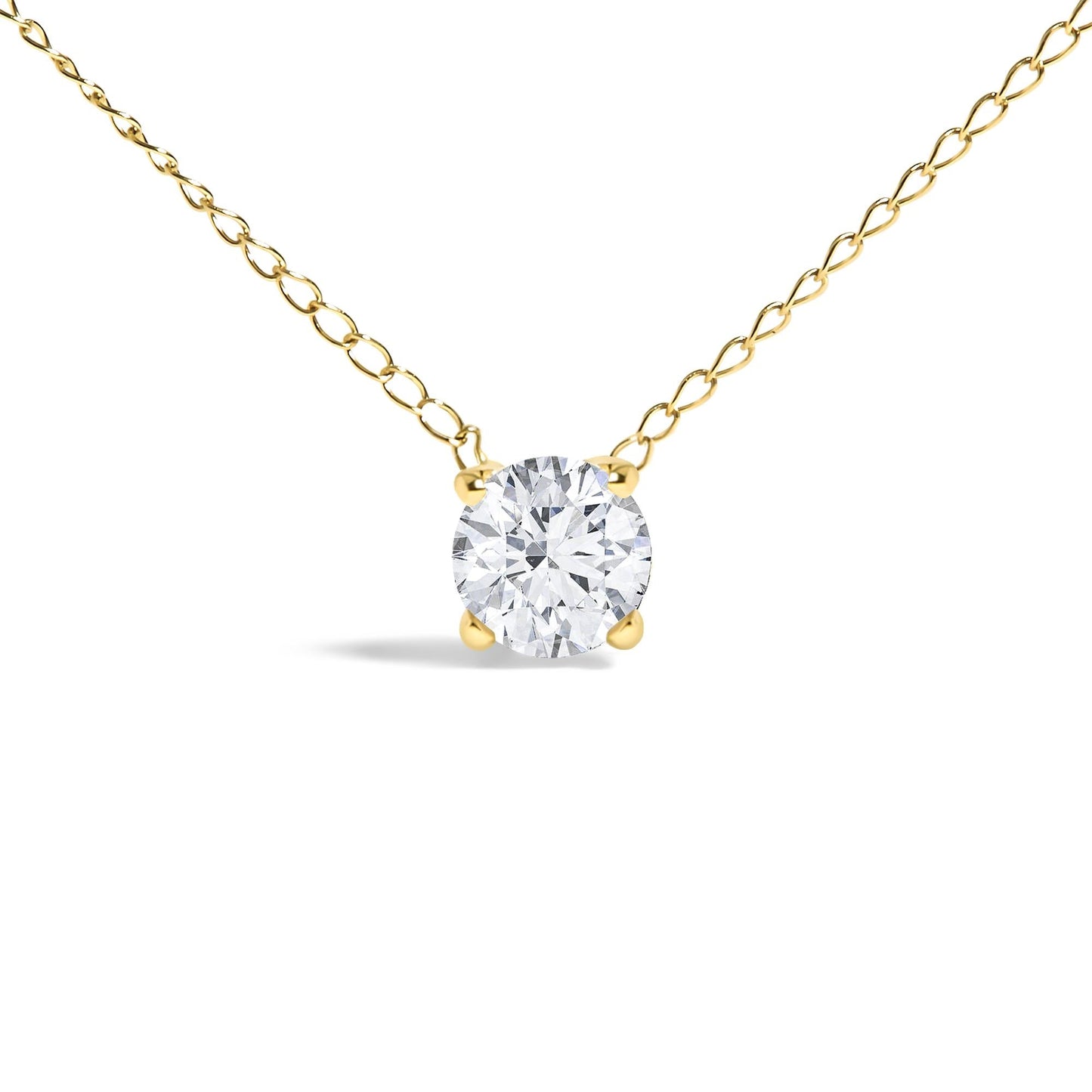 14K Gold Floating 1/2 Cttw Lab Grown Diamond Solitaire Pendant Necklace - 18" Inches-2