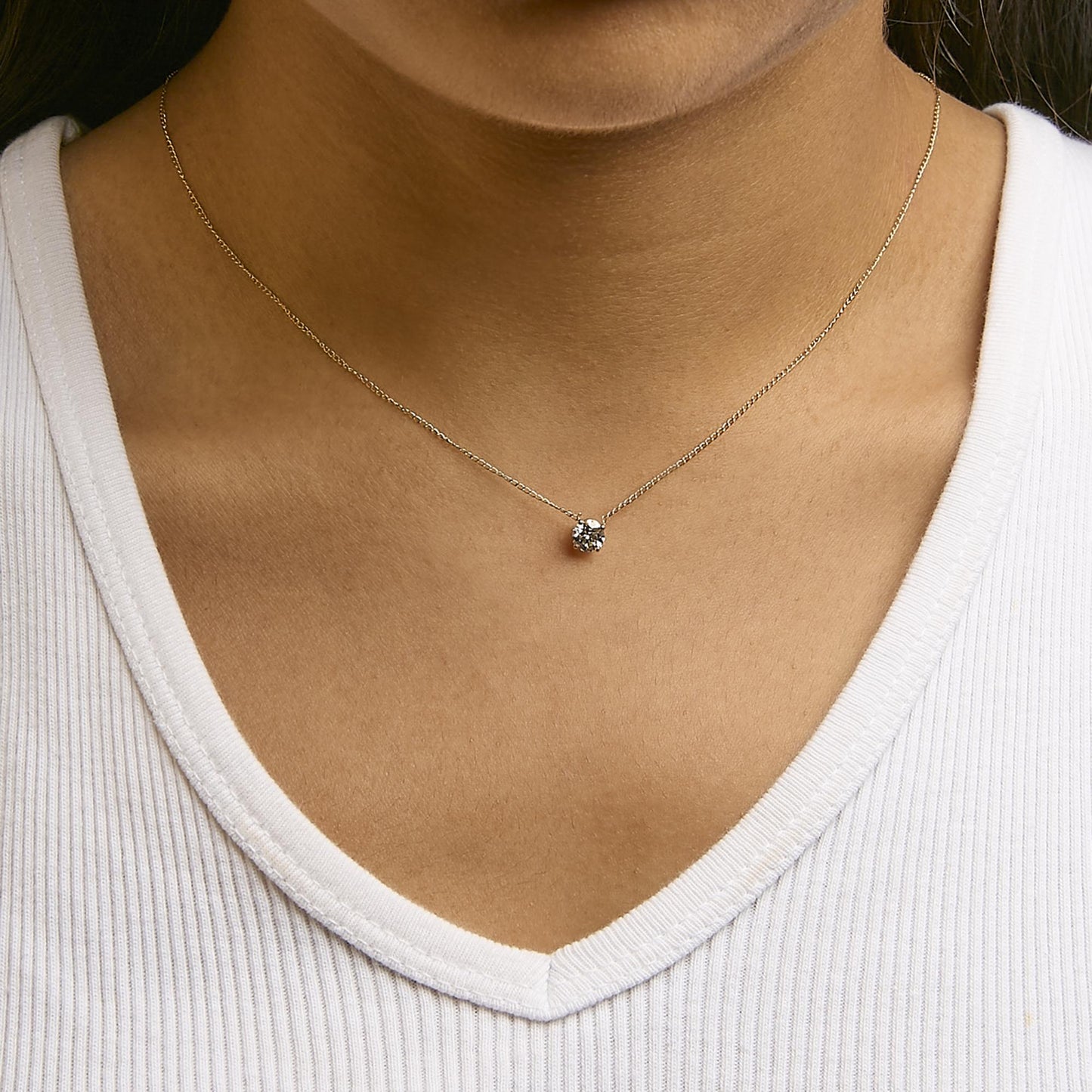 14K Gold Floating 1/2 Cttw Lab Grown Diamond Solitaire Pendant Necklace - 18" Inches-4