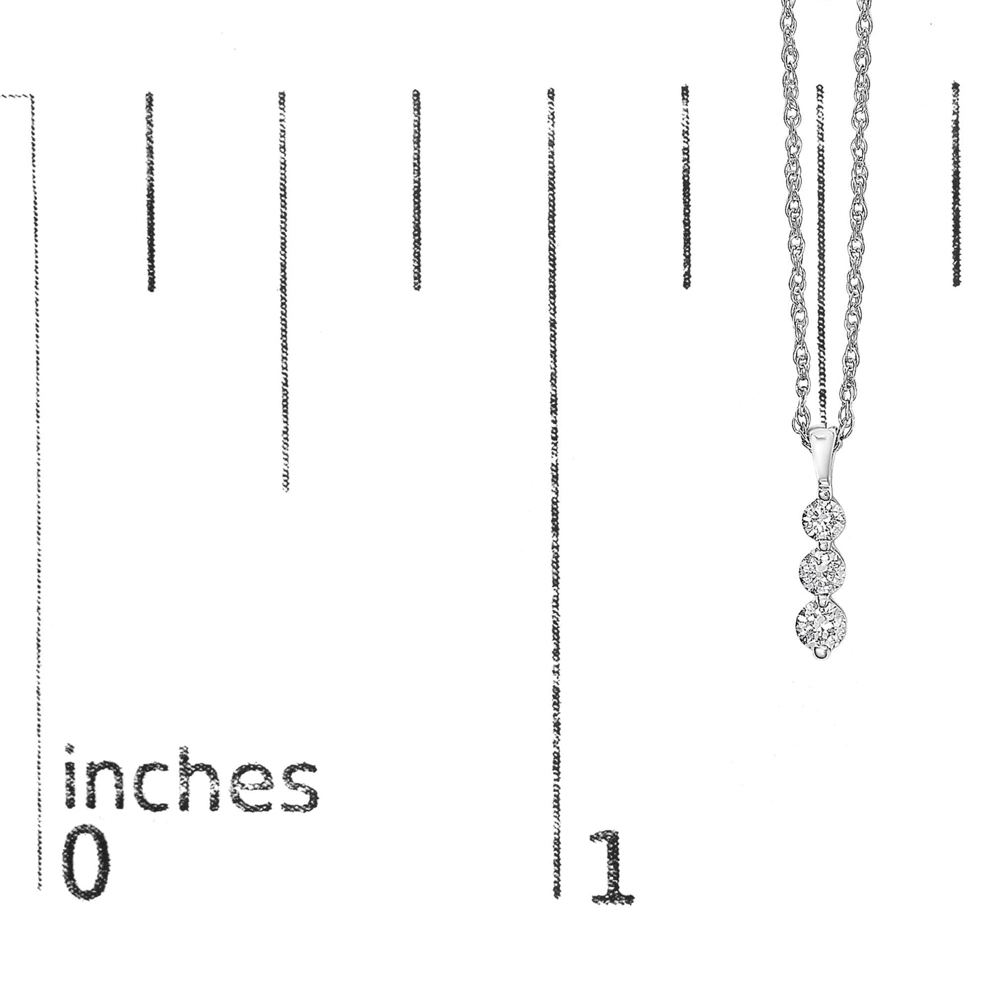 .925 Sterling Silver 1/7 Cttw Lab Grown Diamond Three Stone Diamond Pendant Necklace - 18" Inches-4