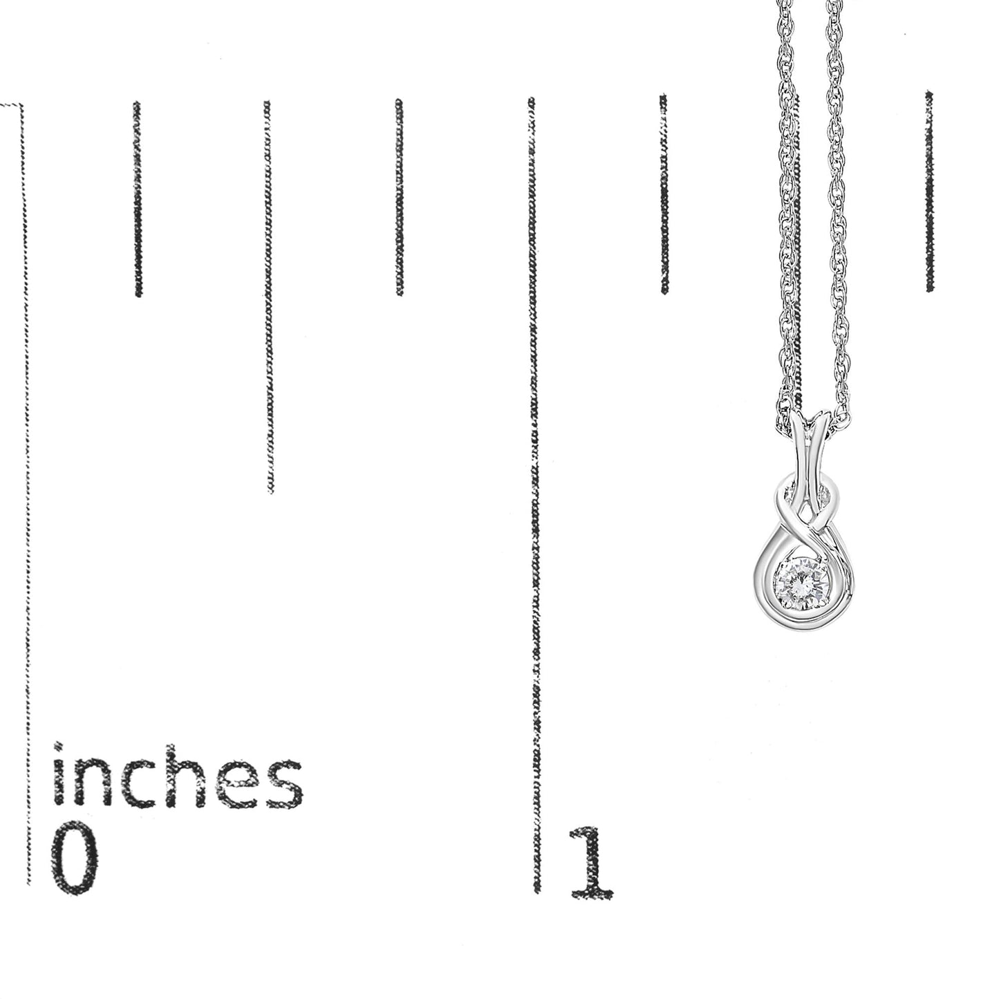 .925 Sterling Silver 1/10 Cttw Lab Grown Diamond Love Knot Solitaire Pendant Necklace - Size 18 Inches-4