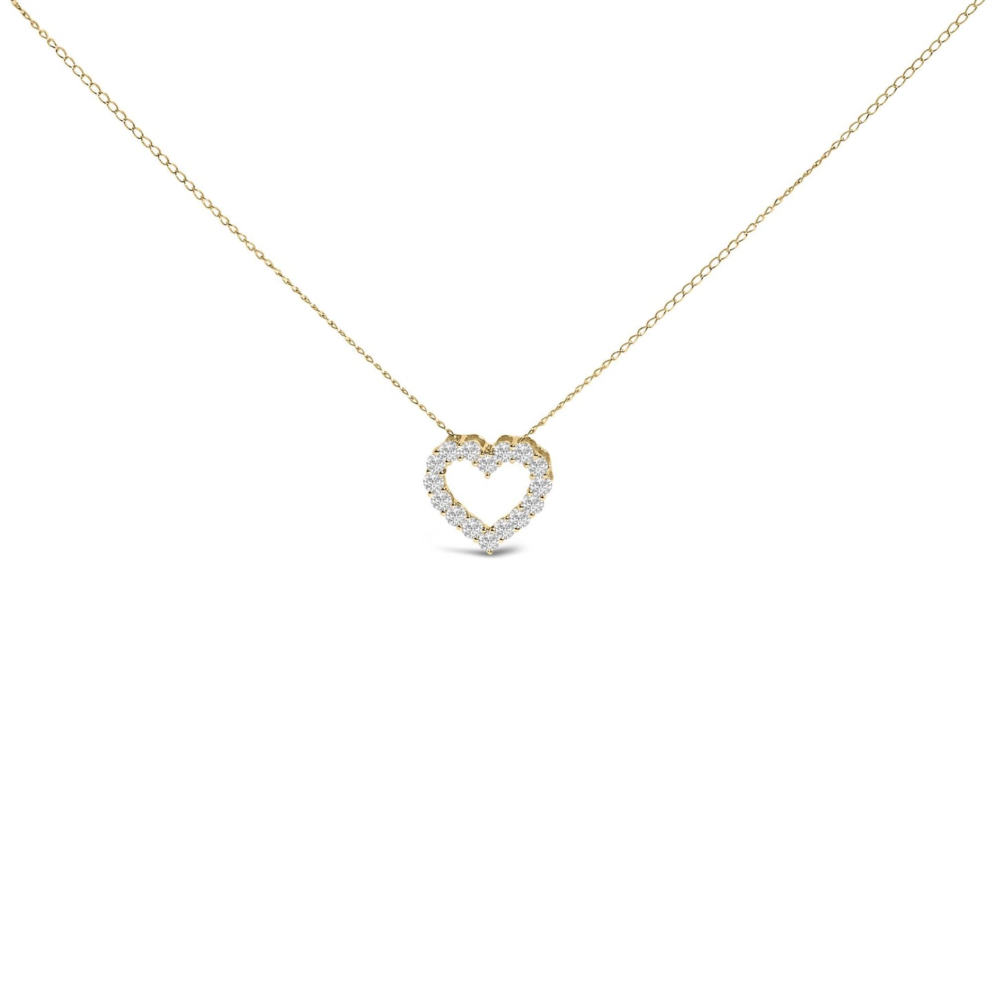 14K Gold 1/2 Carat Lab Grown Diamond Heart Shape Pendant Necklace-0