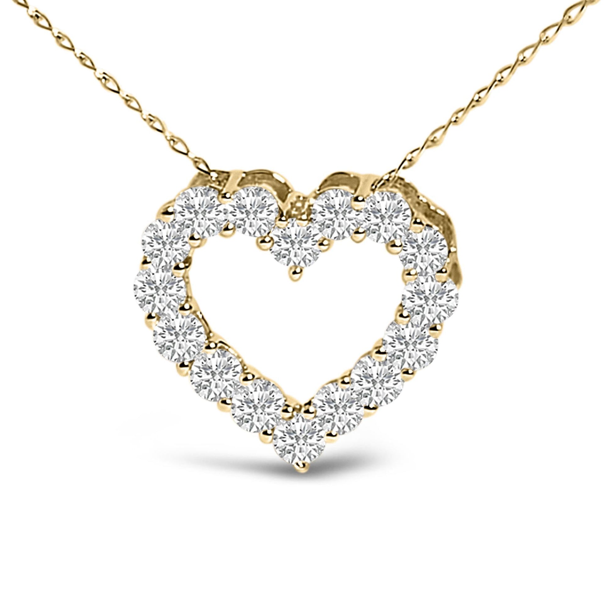 14K Gold 1/2 Carat Lab Grown Diamond Heart Shape Pendant Necklace-2