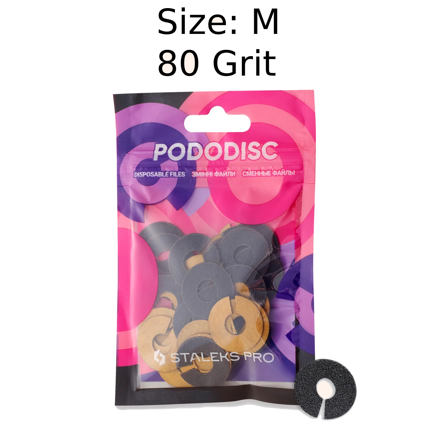 STALEKS PRO EXPERT UMBRELLA PODODISC RINGLIKE DISPOSABLE FILES SIZE M 20 MM DIAMETER REFILL PADS FOR PEDICURE DISC 50 PCS PDFR-20- STALEKS™-1