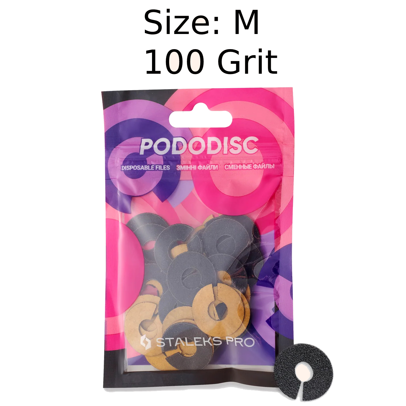 STALEKS PRO EXPERT UMBRELLA PODODISC RINGLIKE DISPOSABLE FILES SIZE M 20 MM DIAMETER REFILL PADS FOR PEDICURE DISC 50 PCS PDFR-20- STALEKS™-2