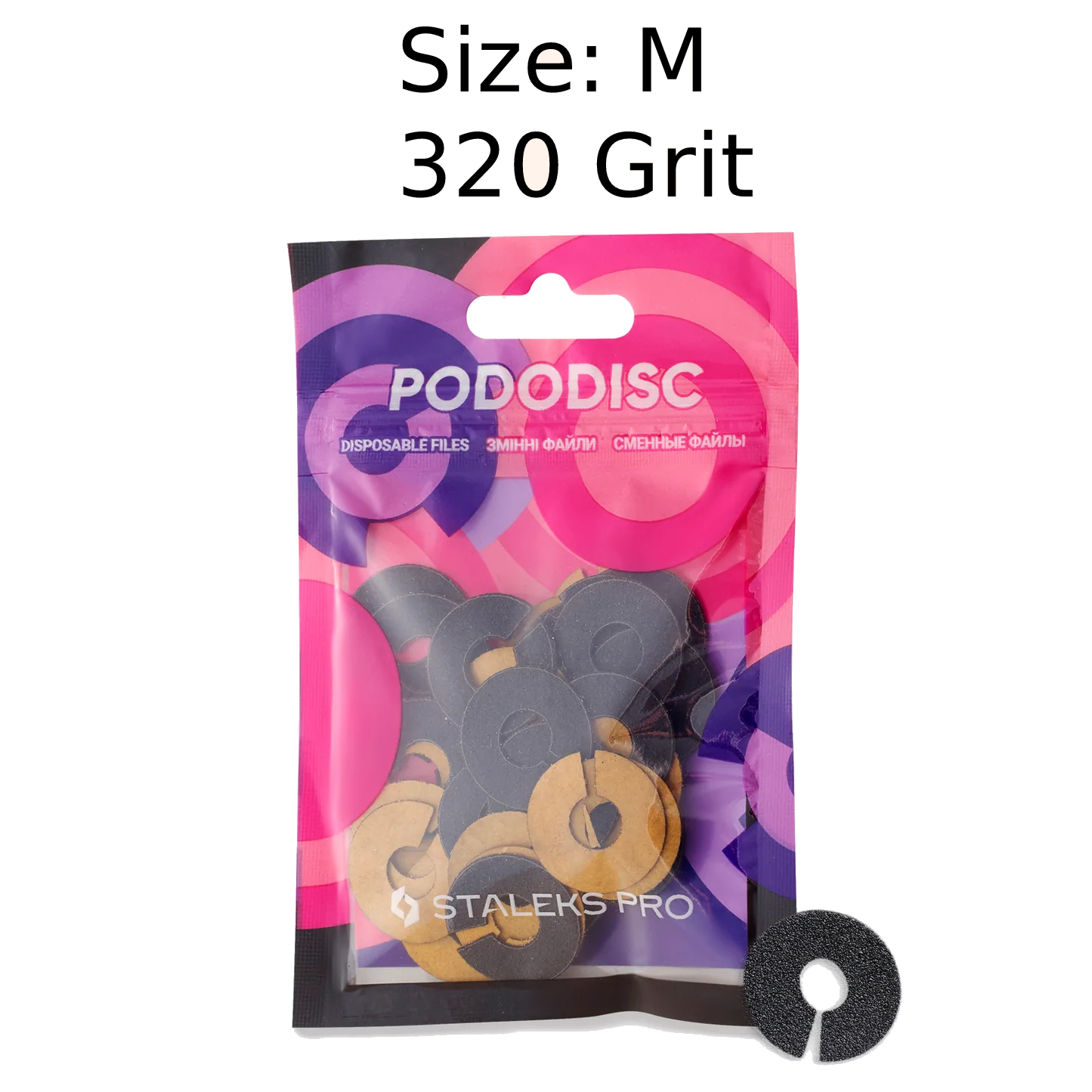 STALEKS PRO EXPERT UMBRELLA PODODISC RINGLIKE DISPOSABLE FILES SIZE M 20 MM DIAMETER REFILL PADS FOR PEDICURE DISC 50 PCS PDFR-20- STALEKS™-5