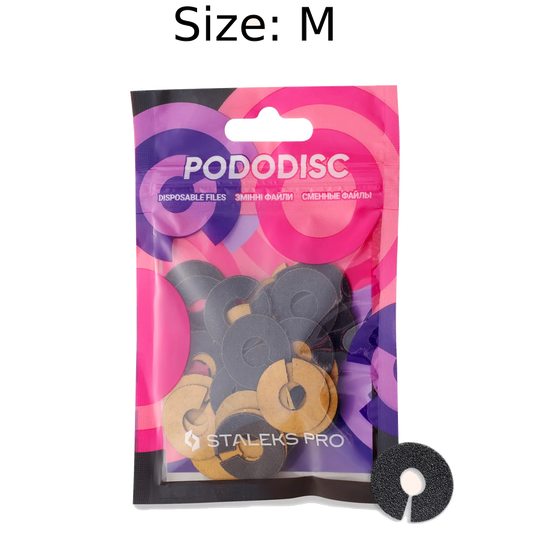 STALEKS PRO EXPERT UMBRELLA PODODISC RINGLIKE DISPOSABLE FILES SIZE M 20 MM DIAMETER REFILL PADS FOR PEDICURE DISC 50 PCS PDFR-20- STALEKS™-0