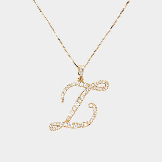-Z- CZ Initial Monogram Pendant Necklace