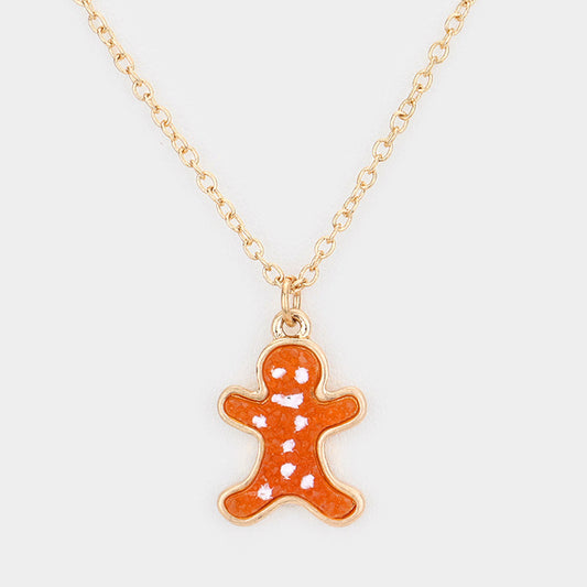 Gingerbread Man Pendant Necklace