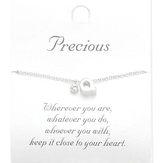 -Q- Monogram Initial Pendant Necklace