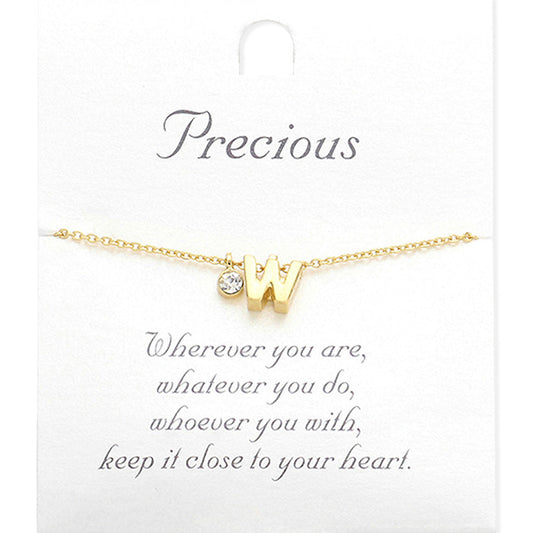 -W- Monogram Monogram Initial Pendant Necklace