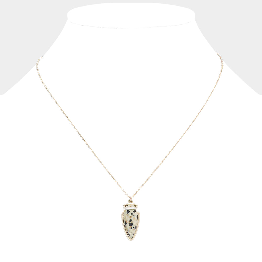 Semi Precious Stone Arrow Pendant Necklace
