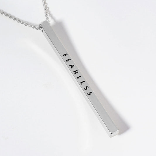 FEARLESS Brass Metal Bar Pendant Necklace