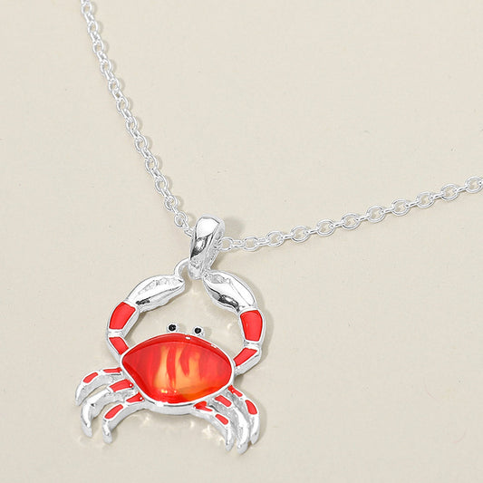 Crab Charm Pendant Necklace