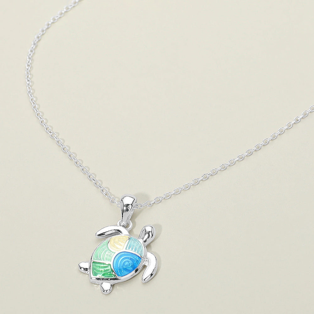 Sea Turtle Charm Pendant Necklace