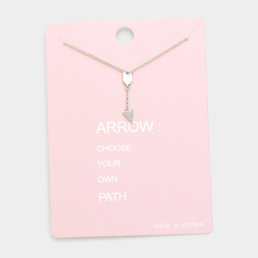 Rhinestone Arrow Pendant Necklace