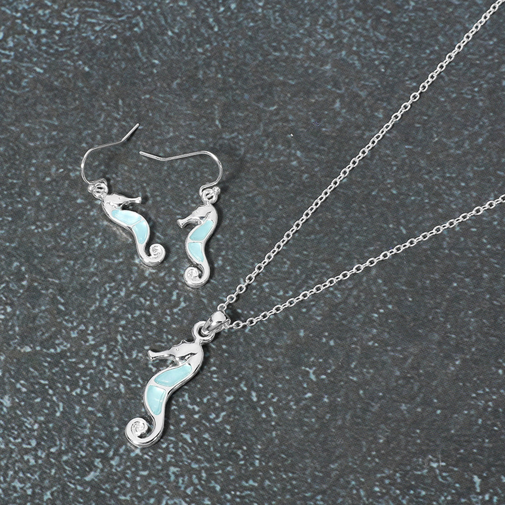 Sea Glass Seahorse Pendant Necklace