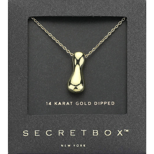 SECRET BOX_ -I- 14K Gold Dipped Bubble Initial Monogram Pendant Necklace