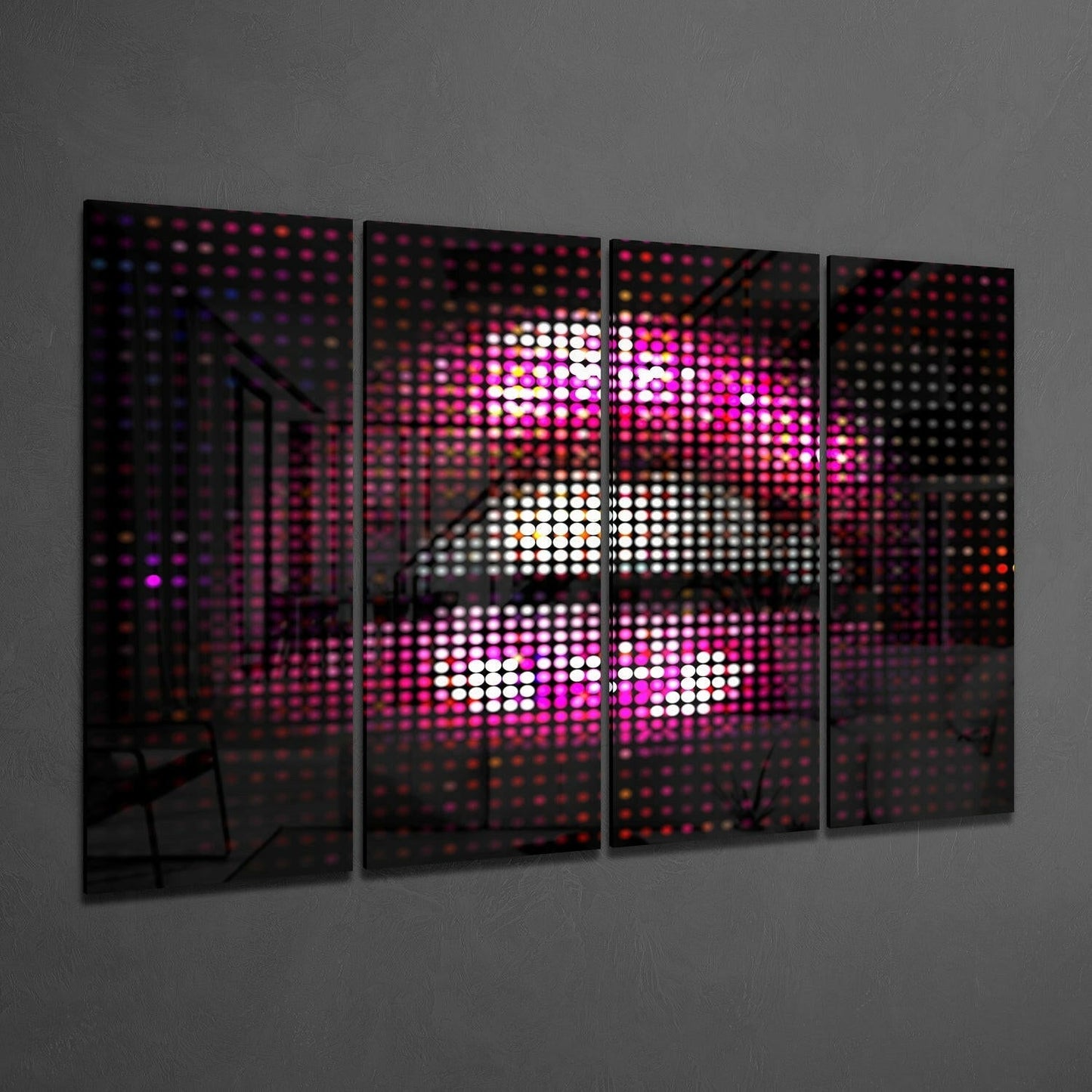 Lips 4 Pieces Mega Glass Wall Art (59"x36")