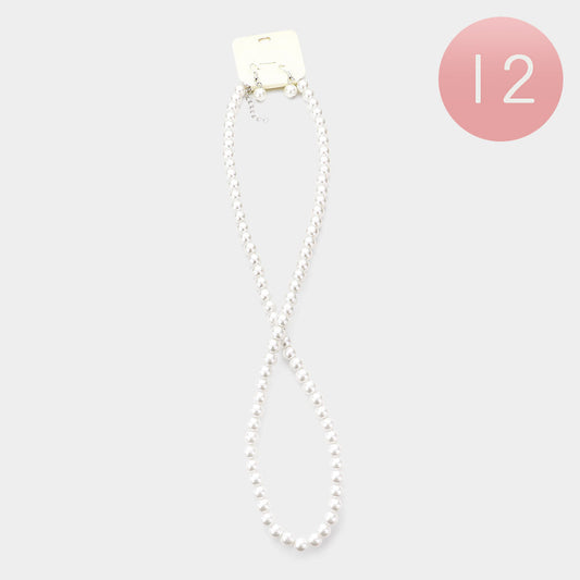 12PCS - Pearl Neclaces