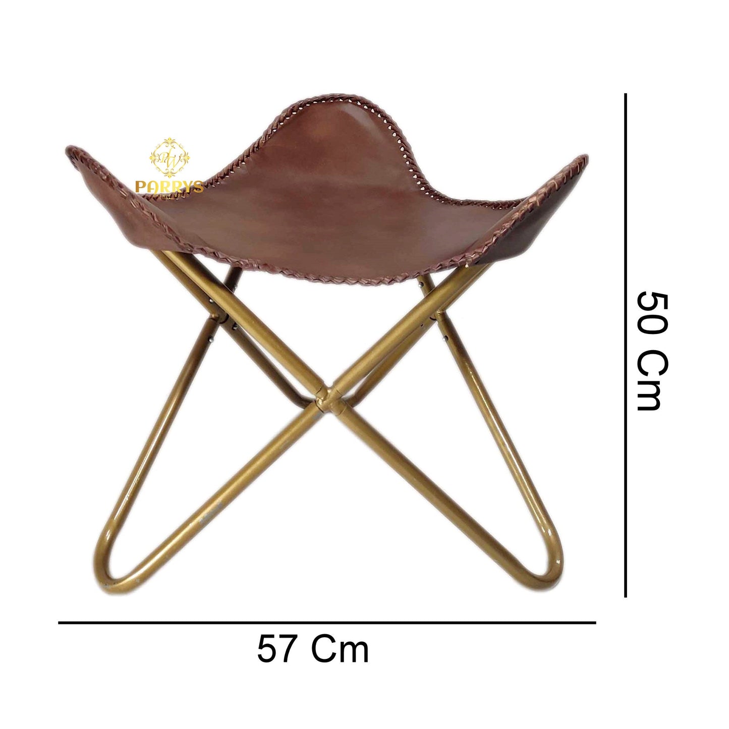 Coffee Brown Leather Ottoman-1