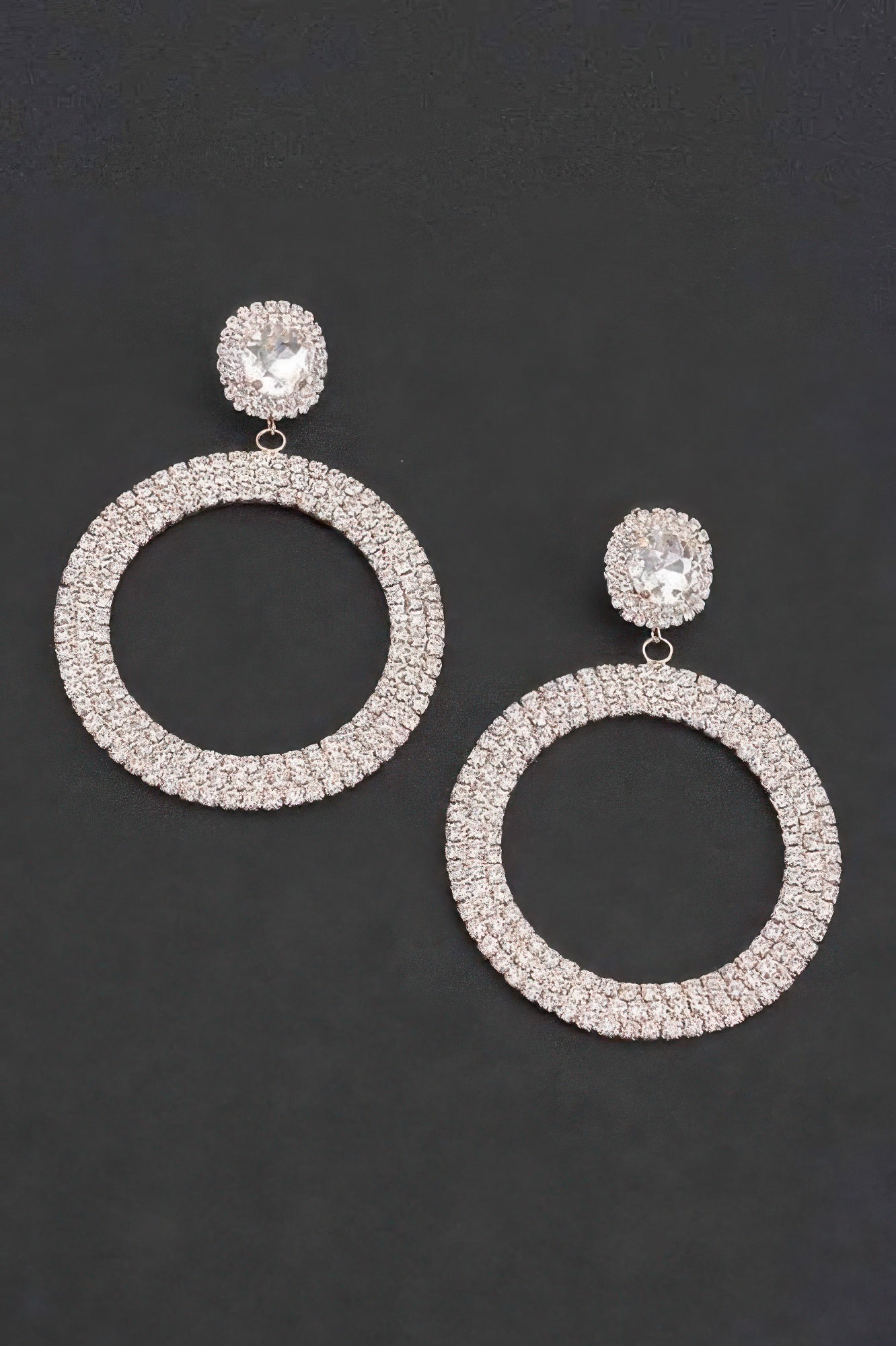 PLAZA Luxury Rhinestone Circular Drop Earrings: BYMANYC ® New York-0