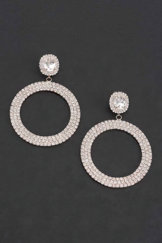 PLAZA Luxury Rhinestone Circular Drop Earrings: BYMANYC ® New York-0