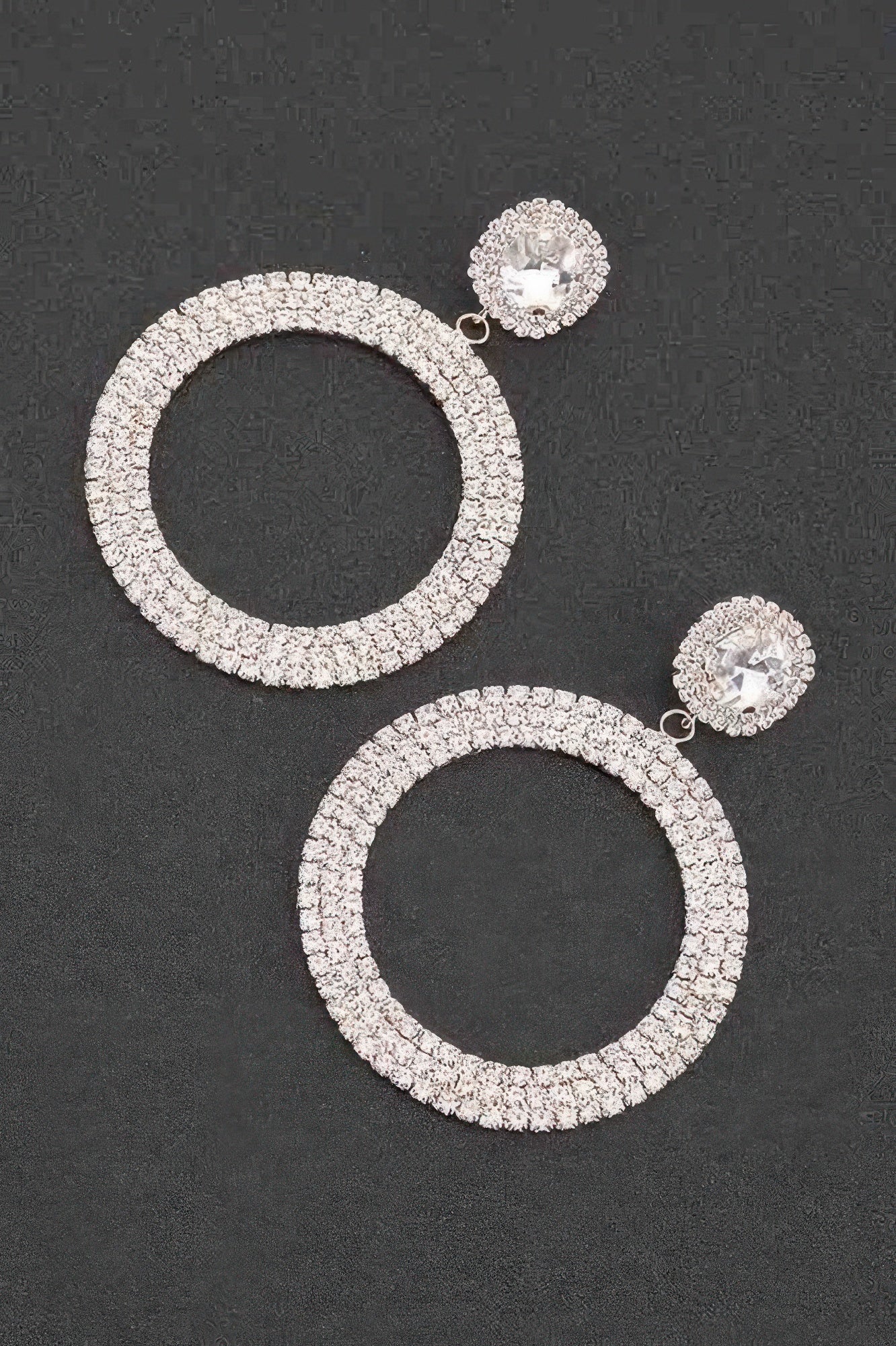 PLAZA Luxury Rhinestone Circular Drop Earrings: BYMANYC ® New York-1