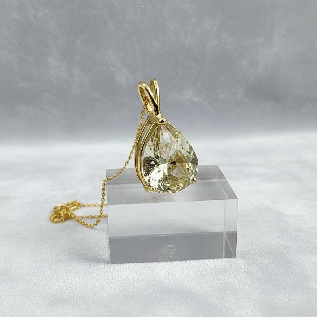 "Peaceful Memories" Pear Cut Cremation Pendant Large 16x12mm