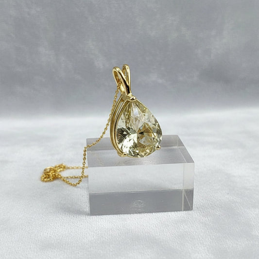"Peaceful Memories" Pear Cut Cremation Pendant Large 16x12mm