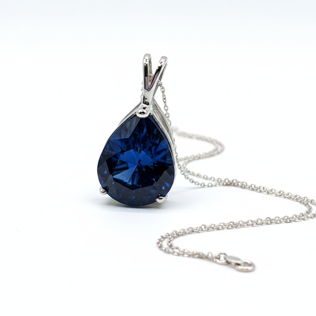 "Peaceful Memories" Pear Cut Cremation Pendant Large 16x12mm