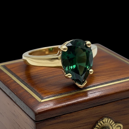 "Peaceful Memories" Pear Cut Cremation Ring 11x8mm