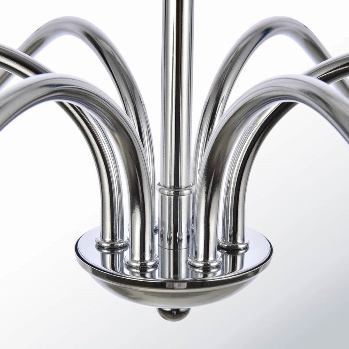 30-inch Classic 6-Light Dimmable Chandelier in Polished Nickel Finish-1