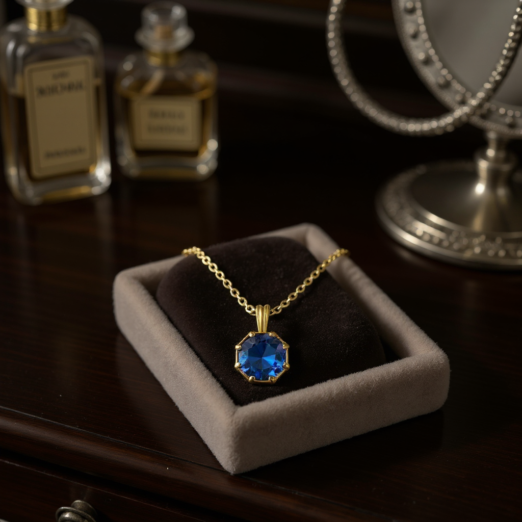 "Points of Light" Hexagon Cremation Pendant 7mm