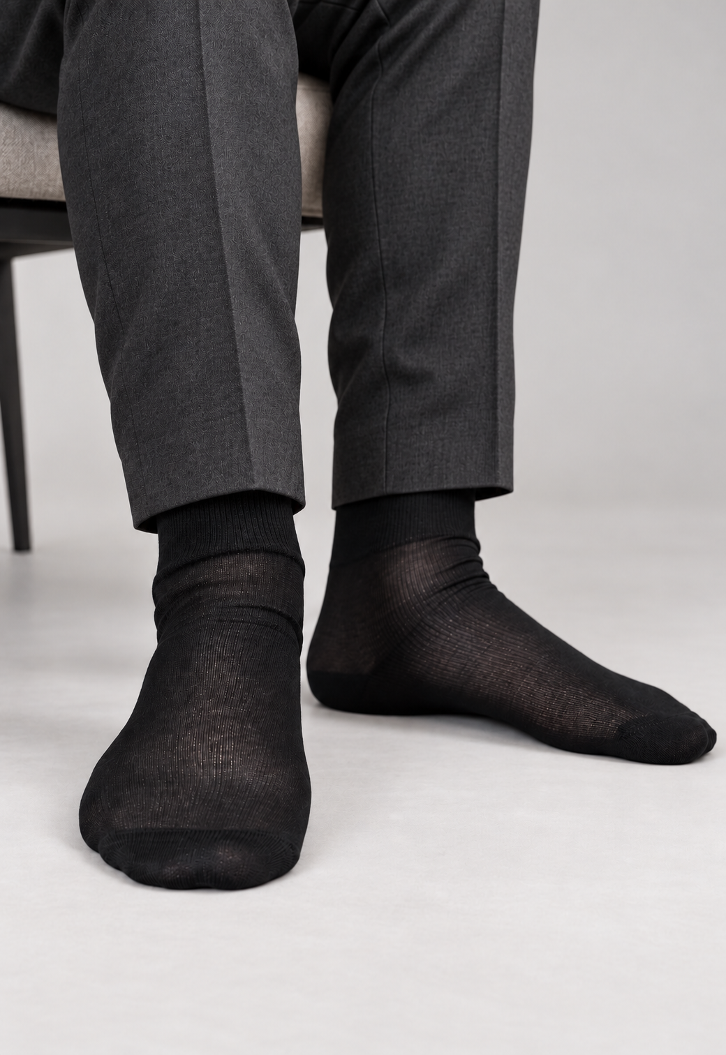 tittimitti® 100% Mercerized "Filo di Scozia" Cotton Men's Ankle Dress & Trouser Socks 3-Pack. Made in Italy