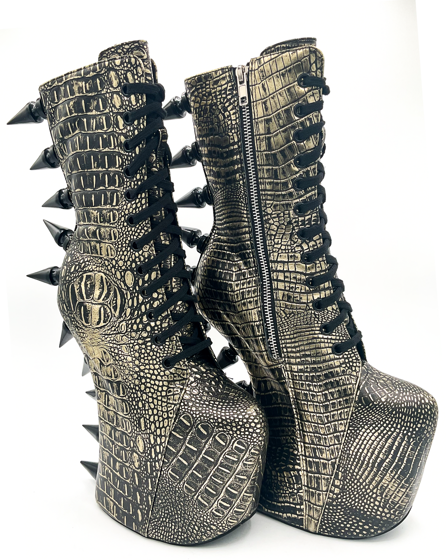 Prehistoric Gold Platform Boot