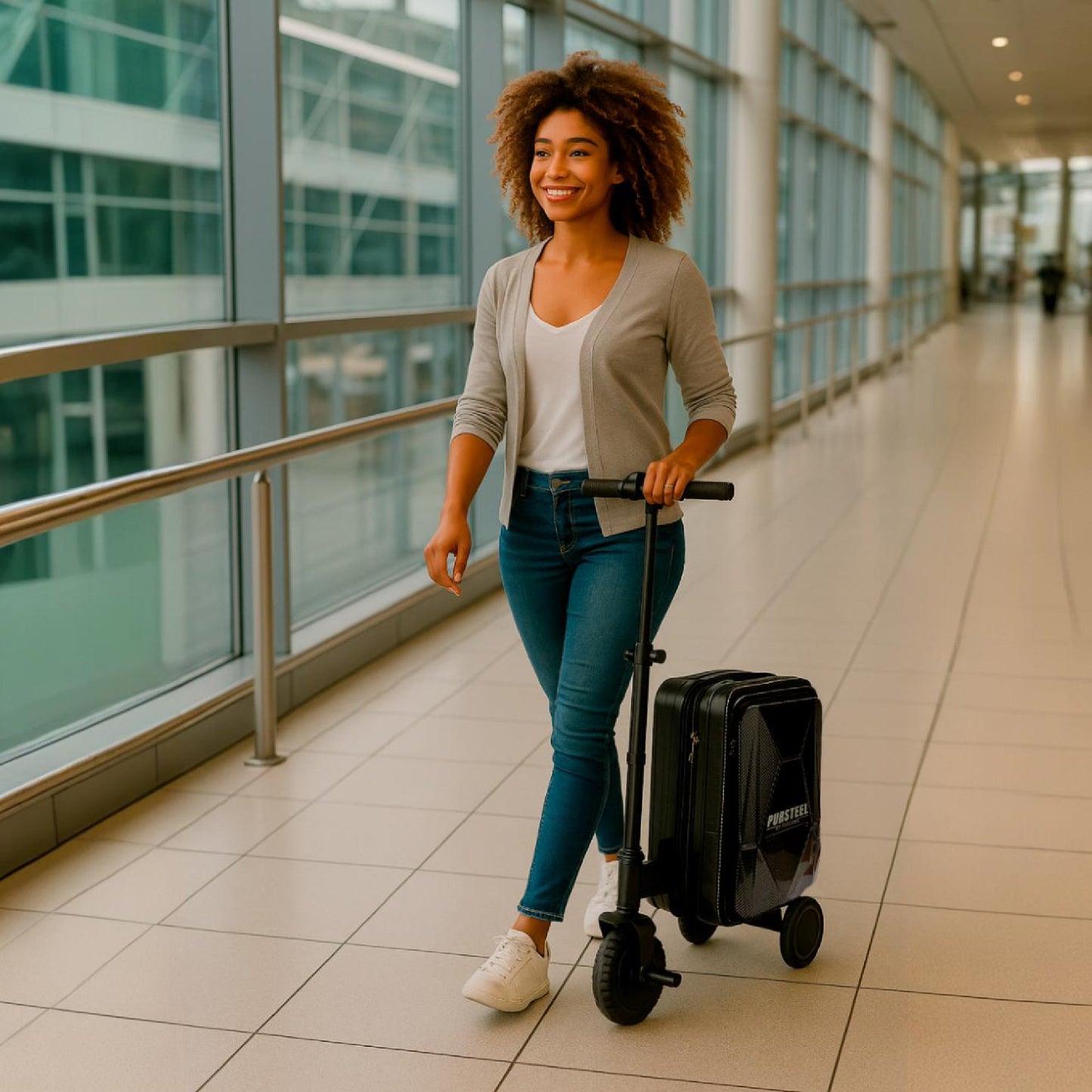 Smart Travel Bundle – Electric Scooter Luggage with Air Tag Tracking for Smooth, Safe Journeys-2
