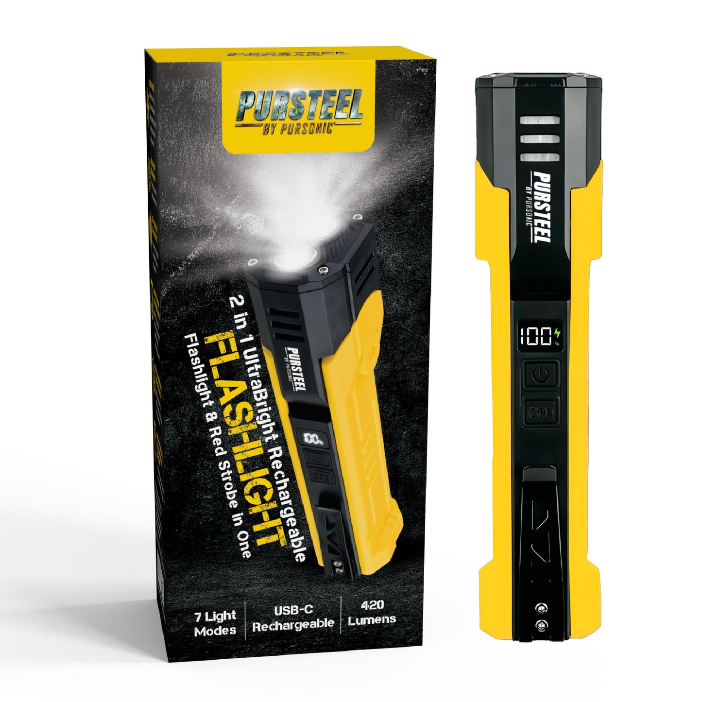 All-in-One Home Project Powerhouse: Pursonic 21V Cordless Drill, Handy Solutions 39-Piece Tool Kit, and Ultra Bright Flashlight-1
