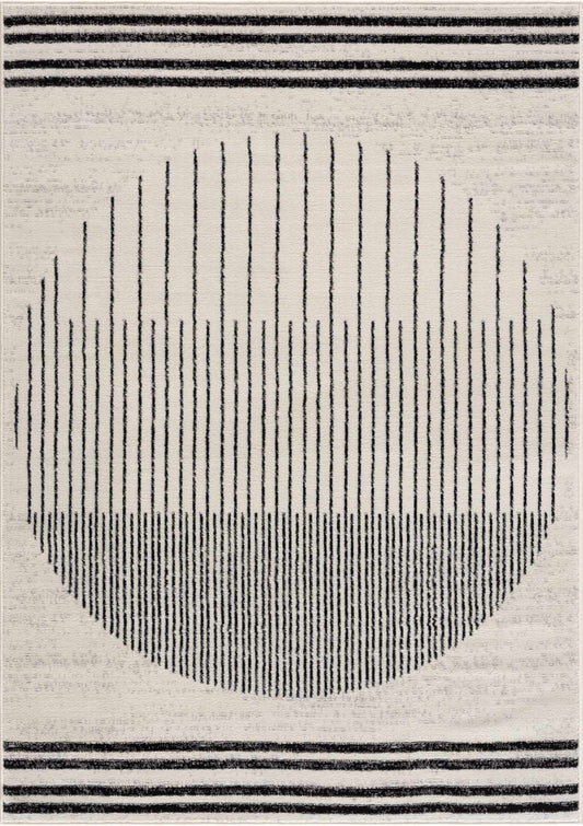 Angus Black&White Geometric Area Rug-0