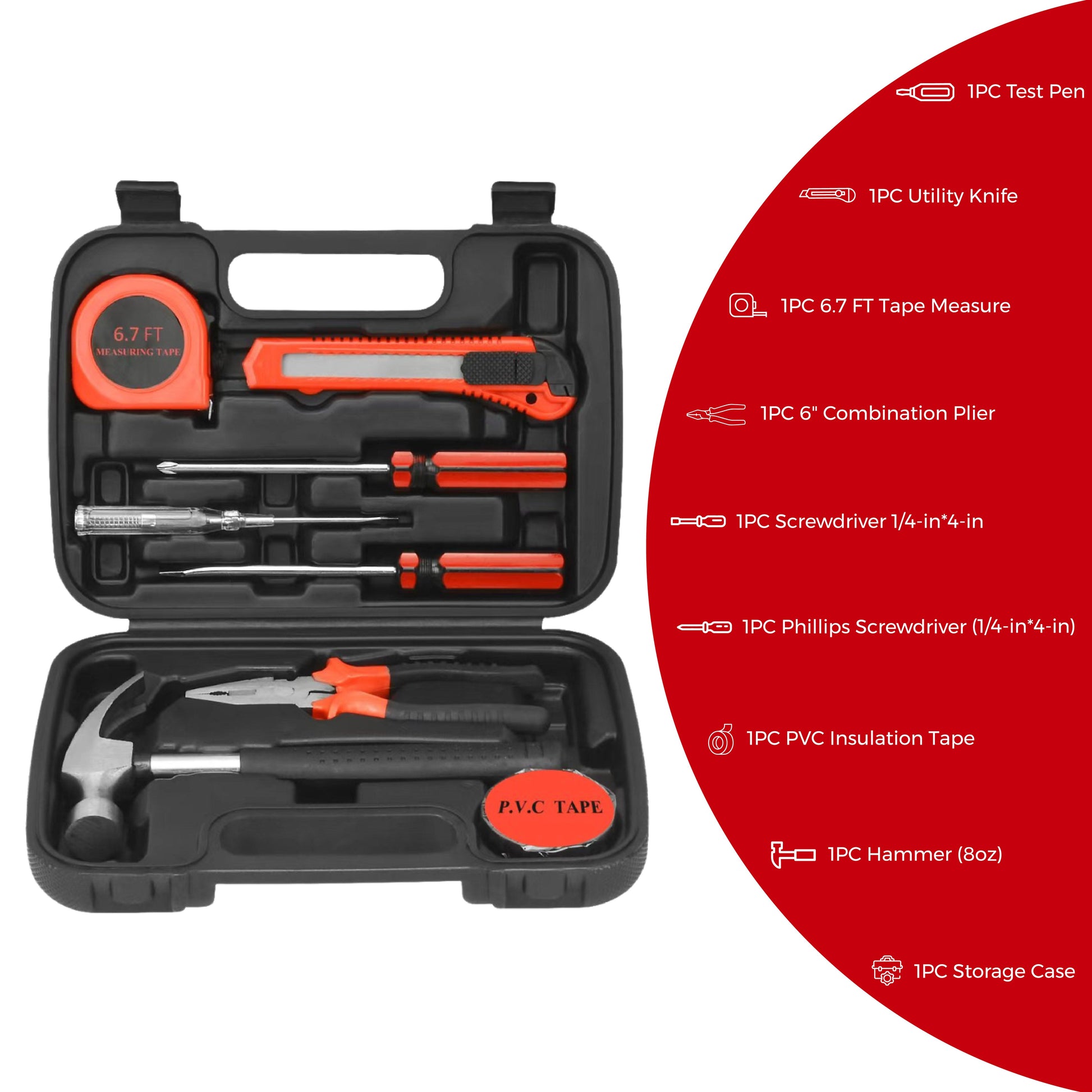 Power & Repair Kit: Rechargeable Electric Screwdriver & 9-Piece Handy Tool Set-1