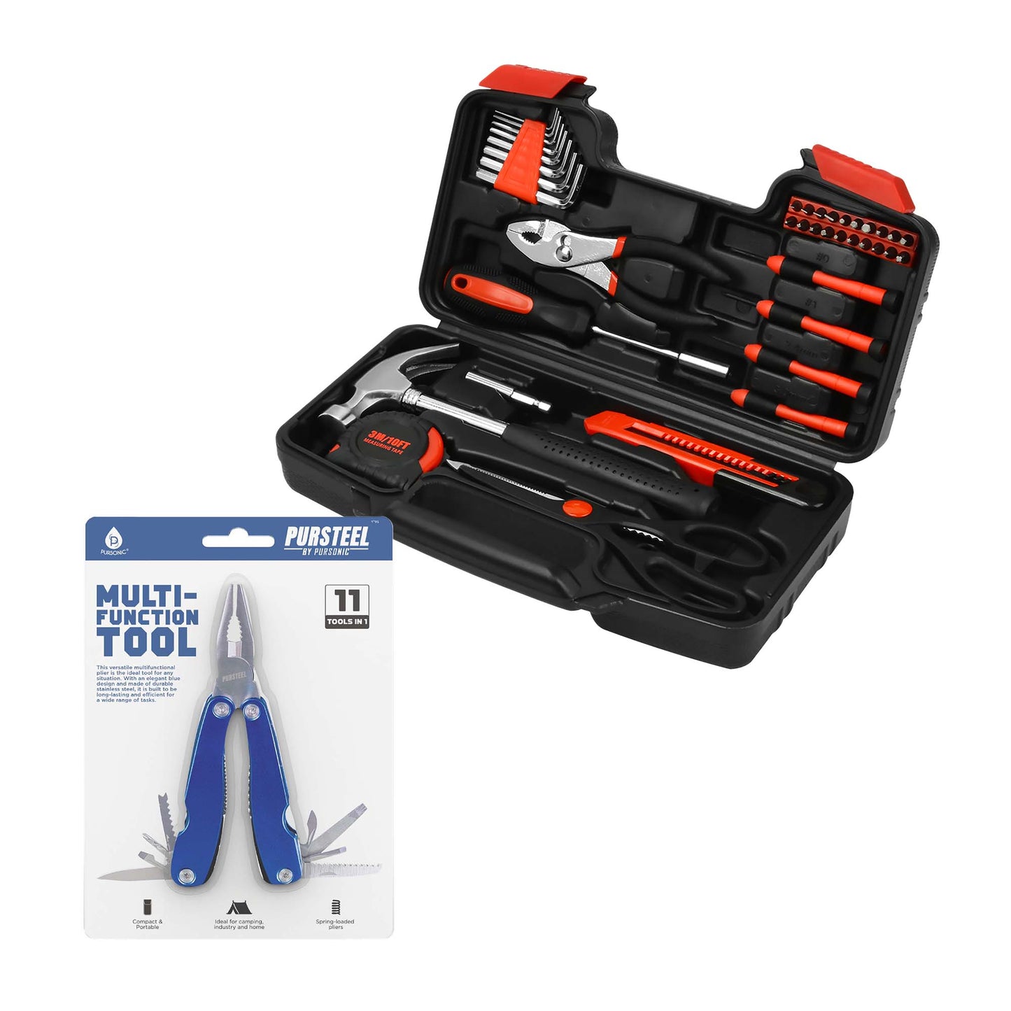 🔧 Pursonic 11-in-1 Multifunction Tool & Handy Solutions 39-Piece Household Tool Kit Bundle – The Ultimate DIY & Home Repair Set! 🏠✨-0