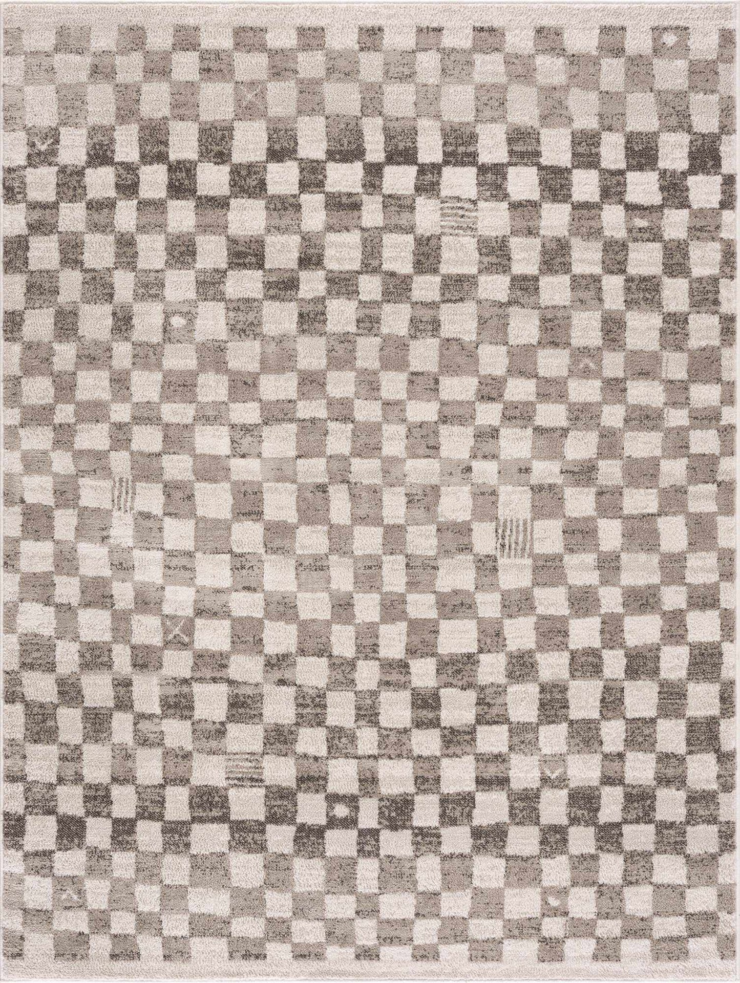 Sample Benjy Irregular Checkboard Rug - Beige-0