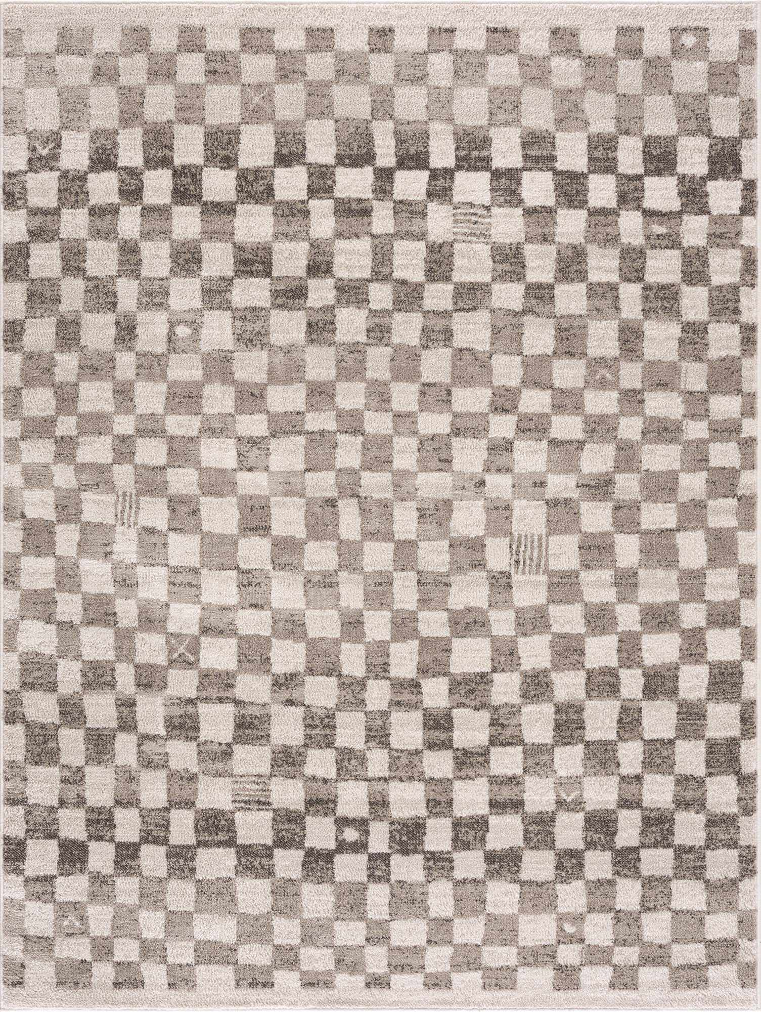 Sample Benjy Irregular Checkboard Rug - Beige-0